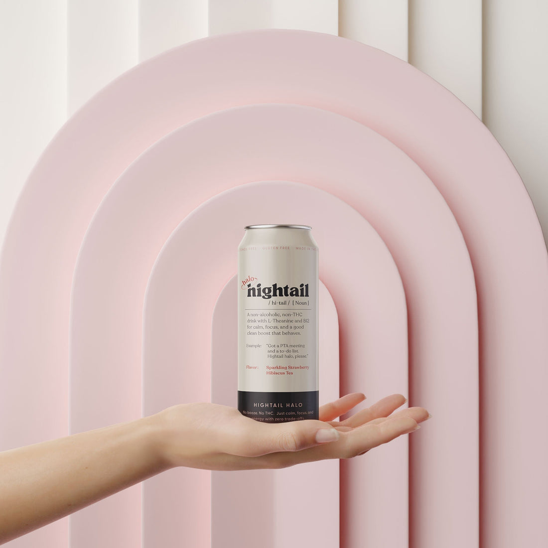 Hightail Halo calm energy drink with L-theanine, B12, and natural caffeine